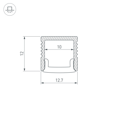 Профиль FANTOM-BENT-W12-SIDE-2000 ANOD (Arlight, Алюминий)