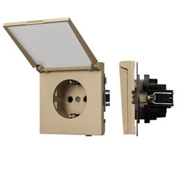 Фото #1 товара Механизм розетки влагозащищённый SCT-TENDO-MCP-SFPL-GD (230V, 16A) (Arlight, -)