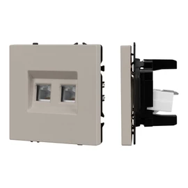 Фото #1 товара Механизм сдвоенной компьютерной розетки SCT-NOBE-MPC2-SFPL-CA (RJ-45, CAT6) (Arlight, -)