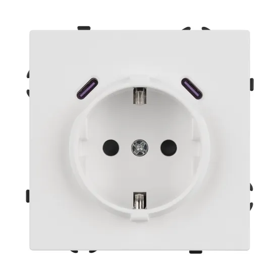 Фото #4 товара ARL NOBE Розетка зк со шторками с USB тип C+С софт-тач белый кварц SCT-MUCC-SFPL-WH (250V, 16A) (Arlight, -)