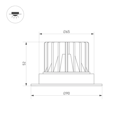 Фото #2 товара Светильник MS-ATLAS-TRIMLESS-R50-6W Warm3000 (WH, 40deg, 230V) (Arlight, IP20 Металл, 5 лет)