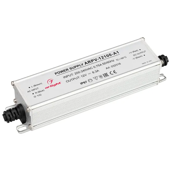 Фото #1 товара Блок питания ARPV-12100-A1 (12V, 8.3A, 100W) (Arlight, IP67 Металл, 3 года)