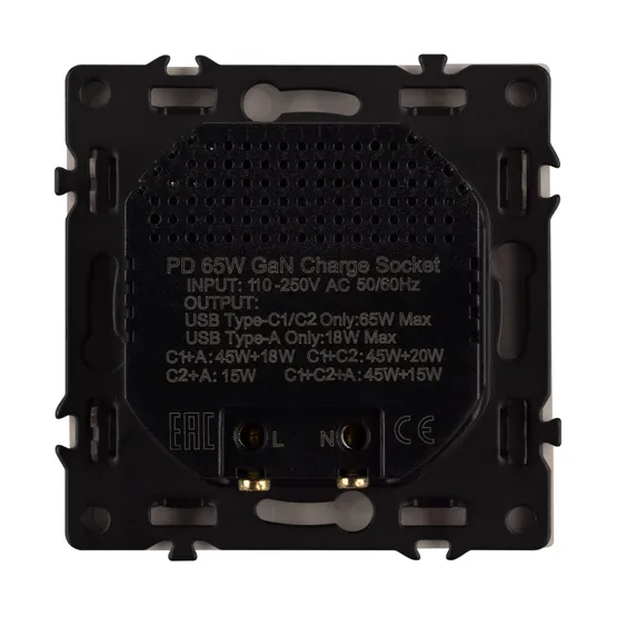 Фото #4 товара ARL NOBE USB Розетка тип А+С+С софт-тач золотой песок SCT-MUACC-SFPL-FC-GD (65W, QC3) (Arlight, -)