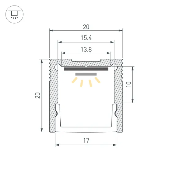 Фото #3 товара Профиль SL-SLIM20-H20-2000 BLACK (Arlight, Алюминий)