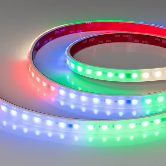 Фото #1 товара Светодиодная лента герметичная DMX-PS-B70-14mm 24V RGBW-Day-PX7 (17 W/m, IP67, 5060, 5m) (Arlight, CRI>90)