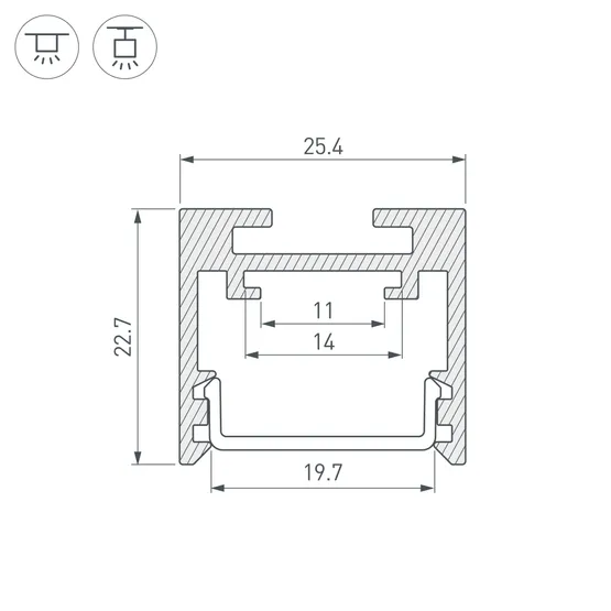 Фото #5 товара Профиль SL-LINE-2522-2500 BLACK (Arlight, Алюминий)