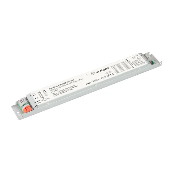 Фото товара Блок питания ARJ-SP-150-LINEAR-PFC-DALI2-ADJ (150W, 120-330V, 0.5-1.0A) (Arlight, IP20 Металл, 5 лет)