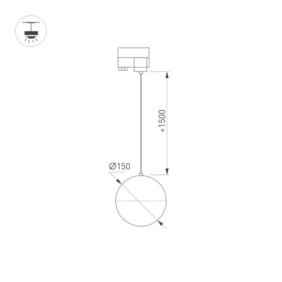 Фото #4 товара Светильник LGD-EMISFERO-TRACK-HANG-2TR-R150-11W Day4000 (GD, 170 deg, 230V) (Arlight, IP20 Металл, 3 года)