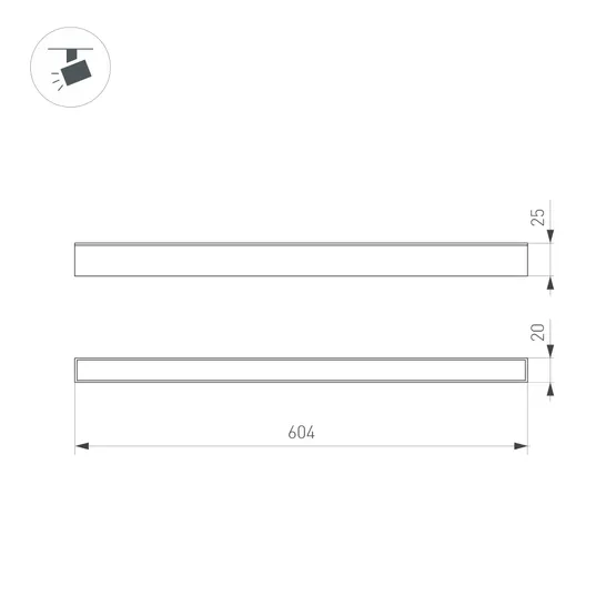 Фото #6 товара Светильник MAG-FLAT-25-L600-18W Warm3000 (BK, 100 deg, 24V) (Arlight, IP20 Металл, 3 года)