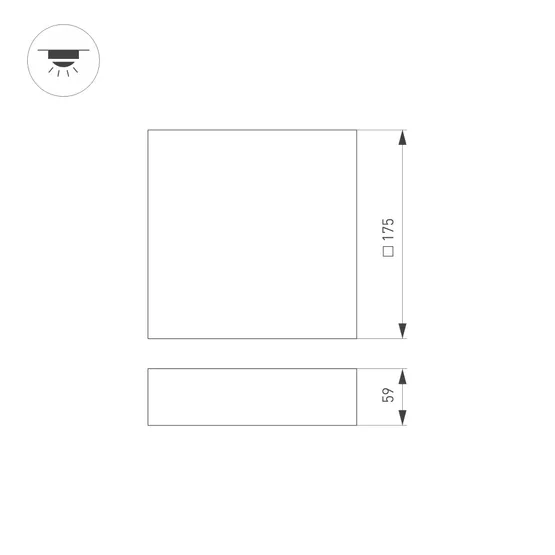 Фото #5 товара Светильник IM-QUADRO-EMERGENCY-3H-S175x175-19W Day4000 (WH, 120 deg, 230V) (Arlight, IP40 Металл, 2 года)