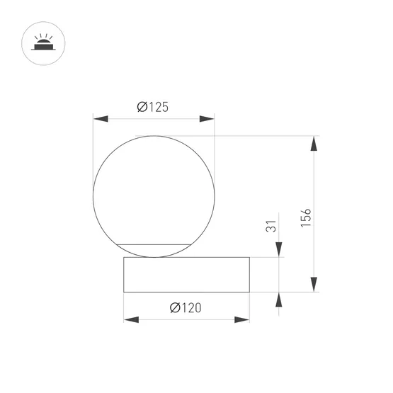 Фото #2 товара Светильник SP-ORNELLA-TAB-L150-R125-6W Warm3200-MIX (BK, 300 deg, 230V, TOUCH-DIMM) (Arlight, IP20 Металл, 3 года)