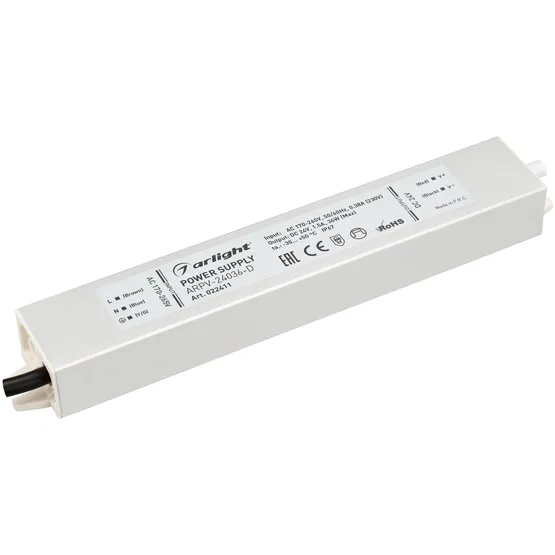 Фото #1 товара Блок питания ARPV-24036-D (24V, 1.5A, 36W) (Arlight, IP67 Металл, 3 года)