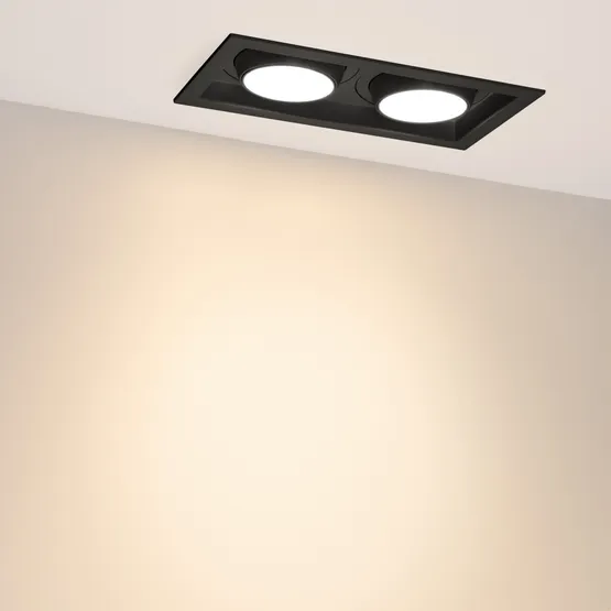 Фото #5 товара Светильник MS-VORTEX-BUILT-S250x140-2x30W Warm3000 (BK-BK, 50 deg, 230V) (Arlight, IP20 Металл, 5 лет)