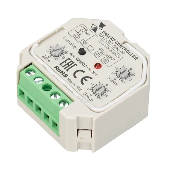 Фото товара INTELLIGENT ARLIGHT Конвертер RF-сигнала DALI-307-DIM-IN (DALI-BUS, RF, PUSH) (IARL, Пластик)