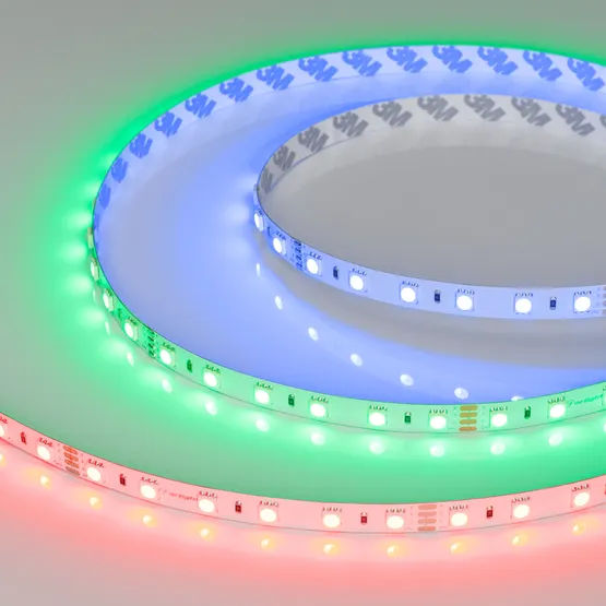 Фото #1 товара Светодиодная лента RT-B60-10mm 24V RGB (14.4 W/m, IP20, 5060, 5m) (Arlight, Открытый)