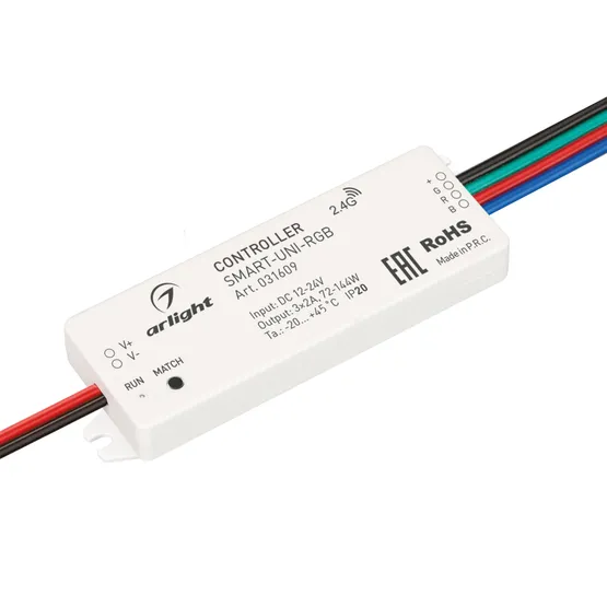 Фото товара Контроллер SMART-UNI-RGB (12-24V, 3x2A, 2.4G) (Arlight, IP20 Пластик, 5 лет)