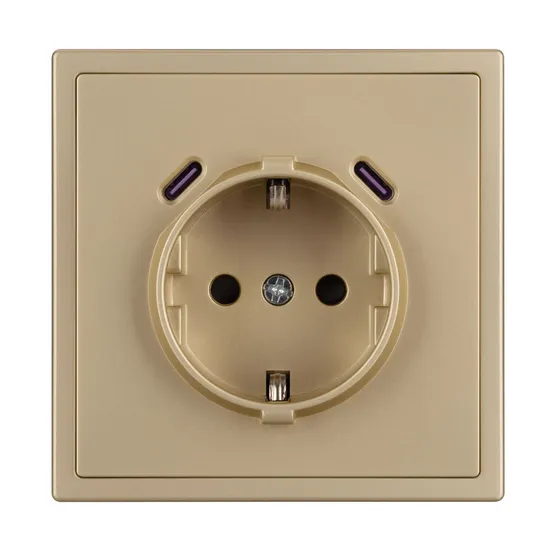 Фото #3 товара Механизм розетки с USB зарядкой SCT-NOBE-MUCC-SFPL-GD (230V, 16A) (Arlight, -)