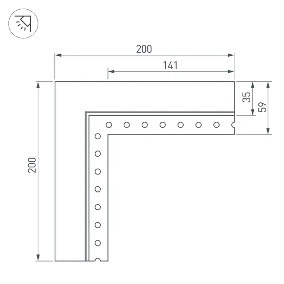 Фото #2 товара Угол SL-LINIA32-FANTOM-EDGE внутренний (Arlight, Металл)