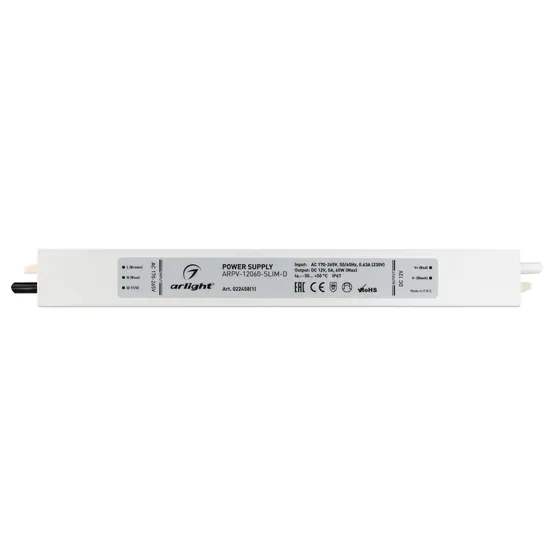 Фото #2 товара Блок питания ARPV-12060-SLIM-D (12V, 5A, 60W) (Arlight, IP67 Металл, 3 года)