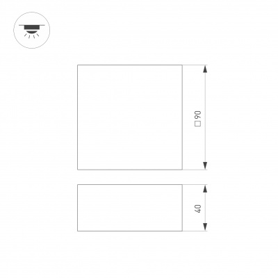 Светильник DL-GRIGLIATO-S90x90-12W Warm3000 (WH, 90 deg, 230) (Arlight, IP40 Металл, 3 года)