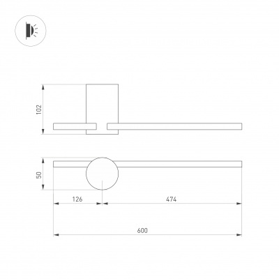 Светильник SP-VINCI-S600x55-7W Warm3000 (WH, 110 deg, 230V) (Arlight, IP20 Металл, 3 года)