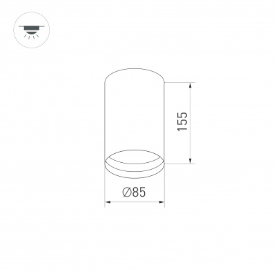 Светильник SP-POLO-SURFACE-R85-15W White5000 (WH-GD, 40 deg) (Arlight, IP20 Металл, 3 года)